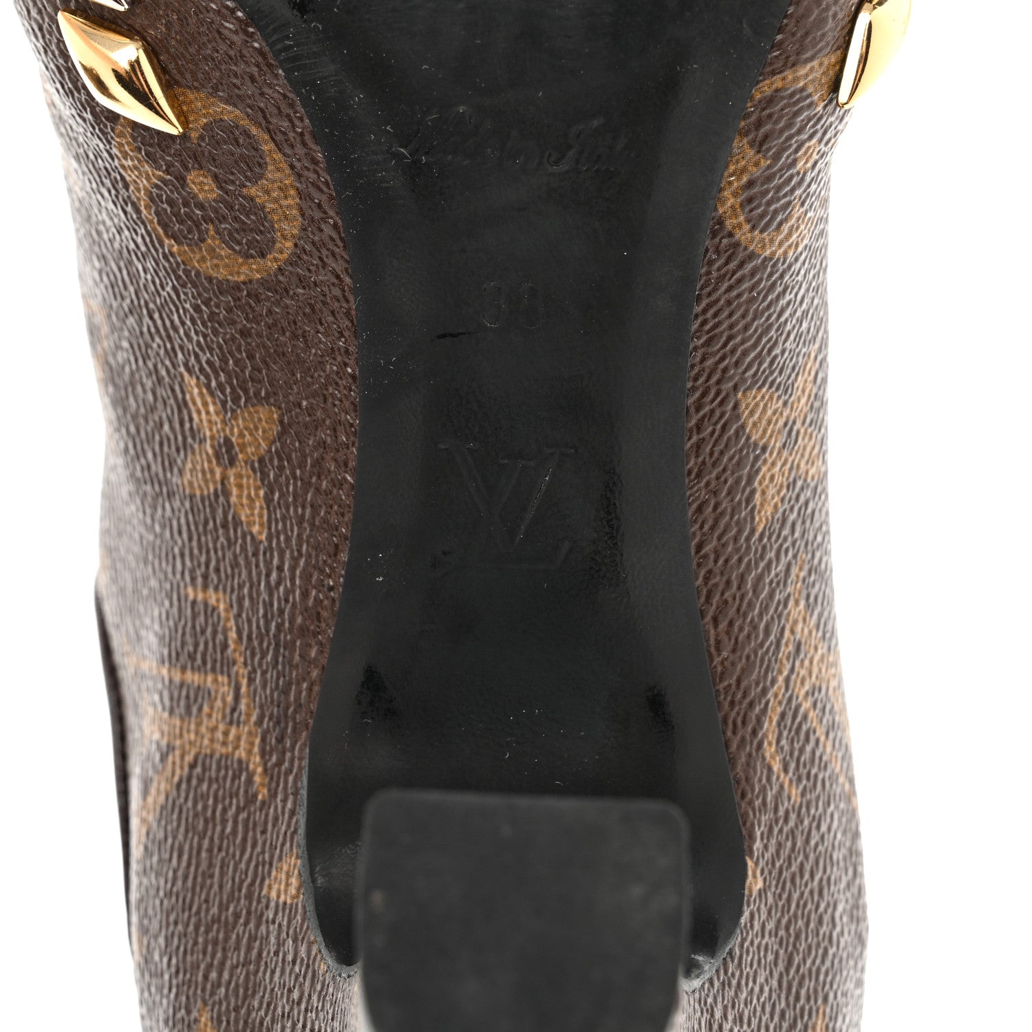 Louis Vuitton Monogram Gold Rush Studded Uniformes Cap Toe Chelsea 75mm Ankle Boots 38 8 of 9