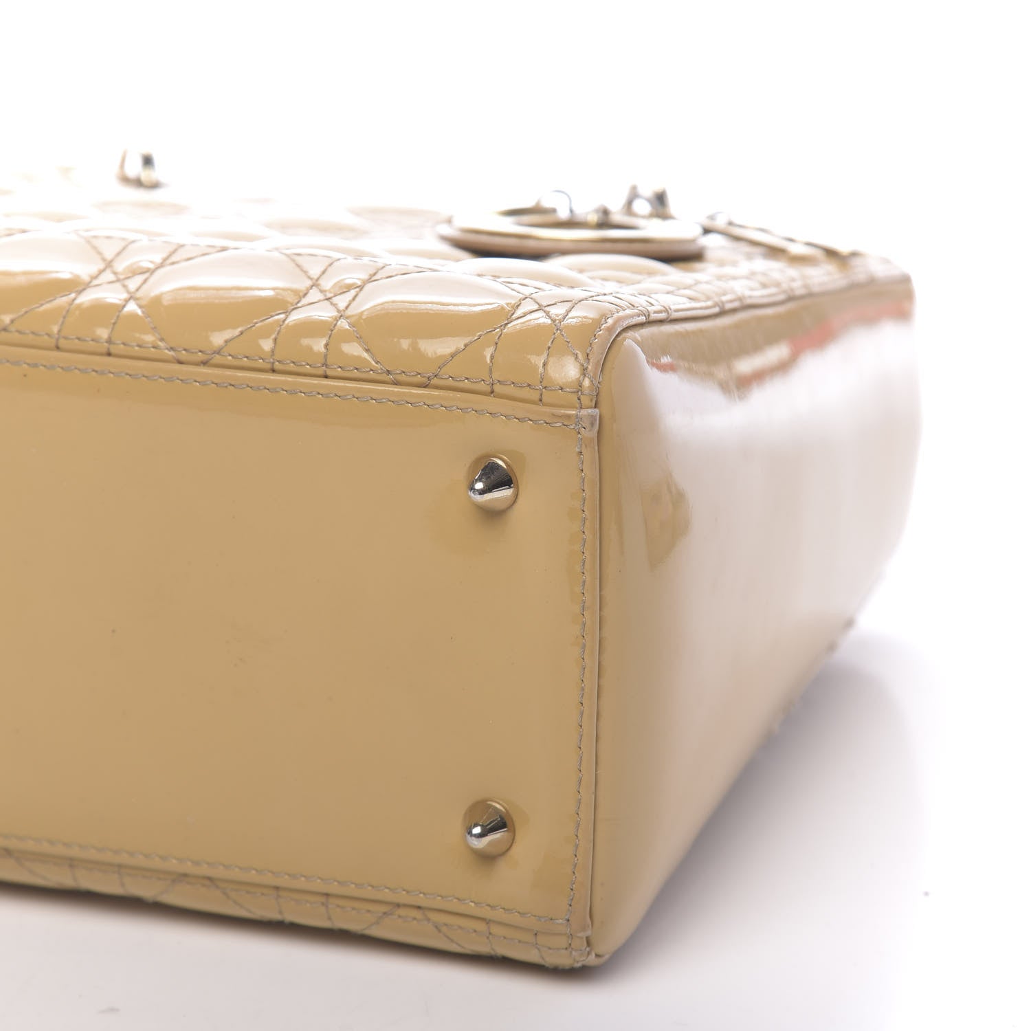 Christian Dior Patent Cannage Medium Lady Dior Beige 9 of 16