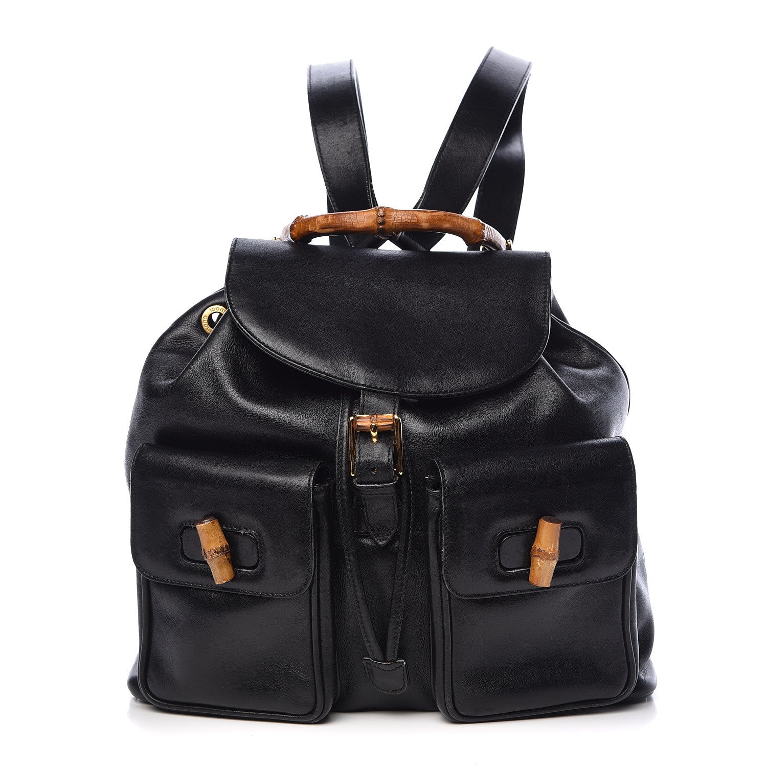 Gucci Calfskin Bamboo Backpack Black 1 of 22