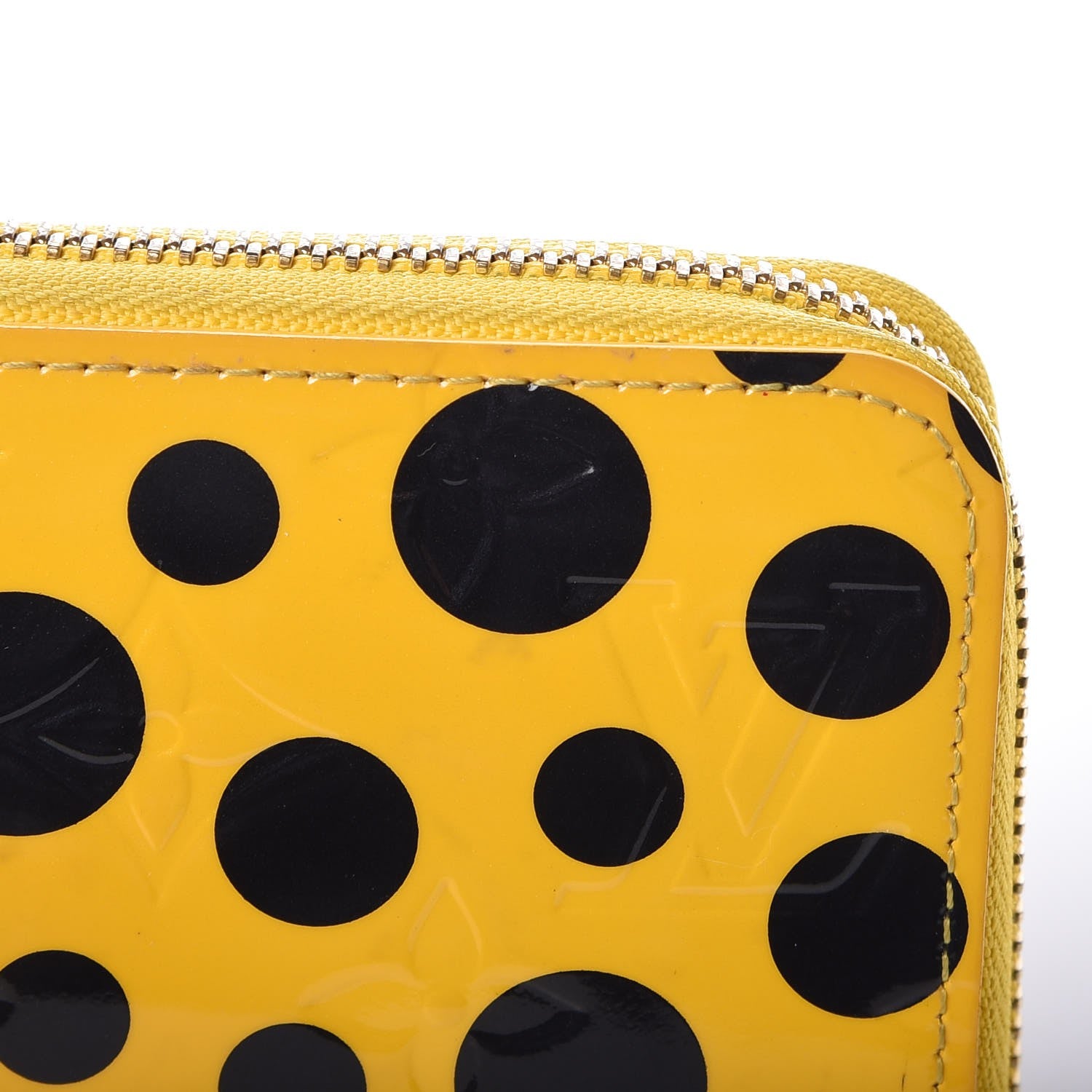 Louis Vuitton Vernis Kusama Infinity Dots Zippy Wallet Yellow 10 of 11