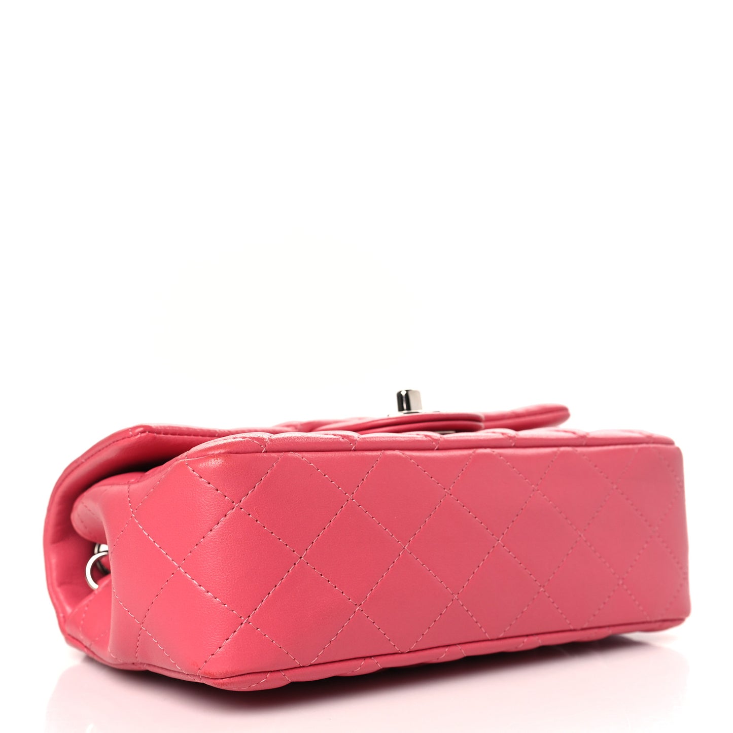 Lambskin Quilted Mini Rectangular Flap Pink