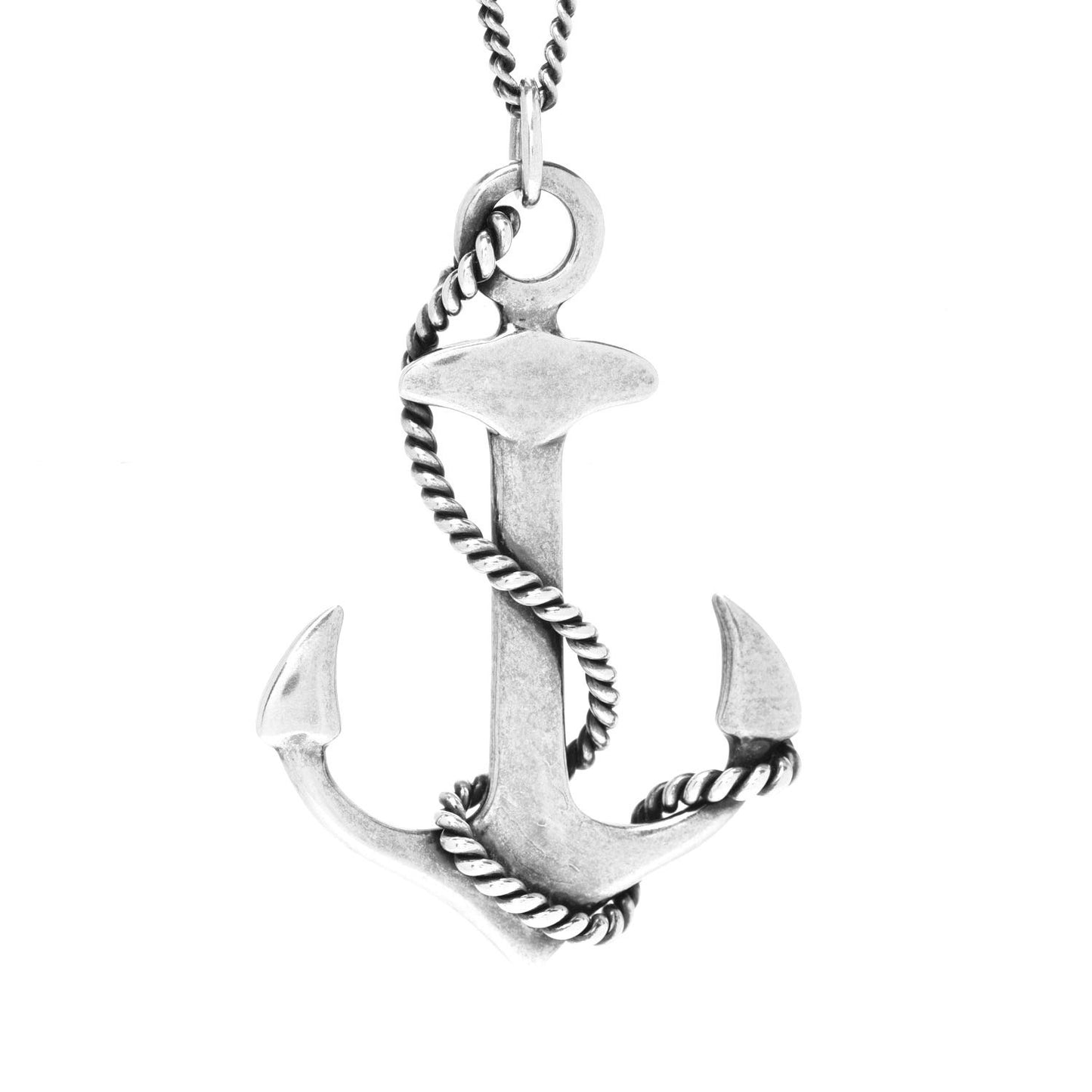 Metal Anchor Necklace Silver