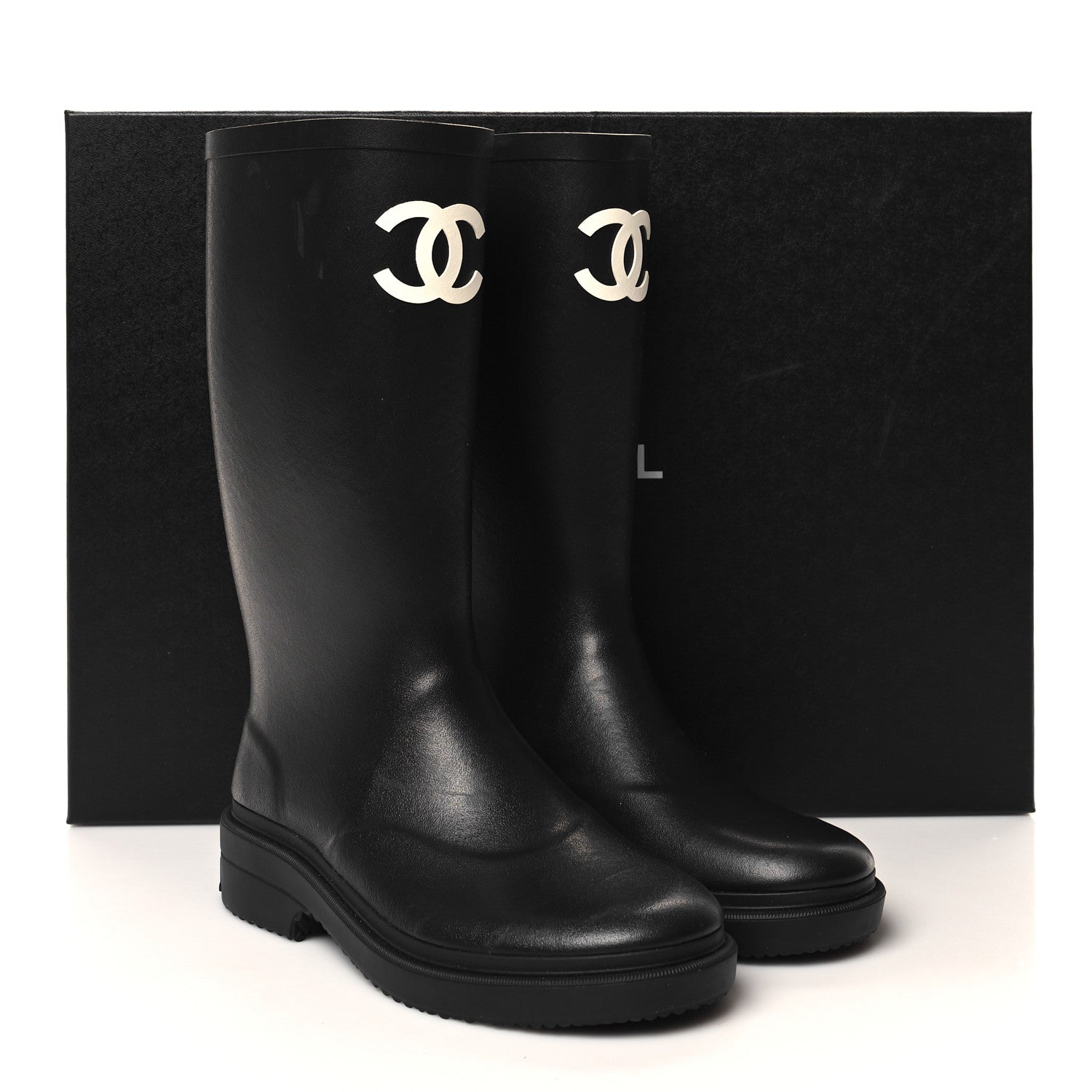 Chanel Caoutchouk CC High Boots 36 Black 9 of 9