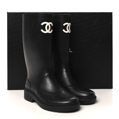 Chanel Caoutchouk CC High Boots 36 Black 9 of 9