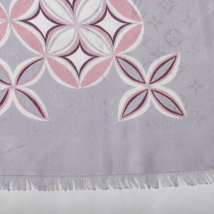 Louis Vuitton Silk Wool Flowergram Monogram Shawl Light Pink 2 of 3