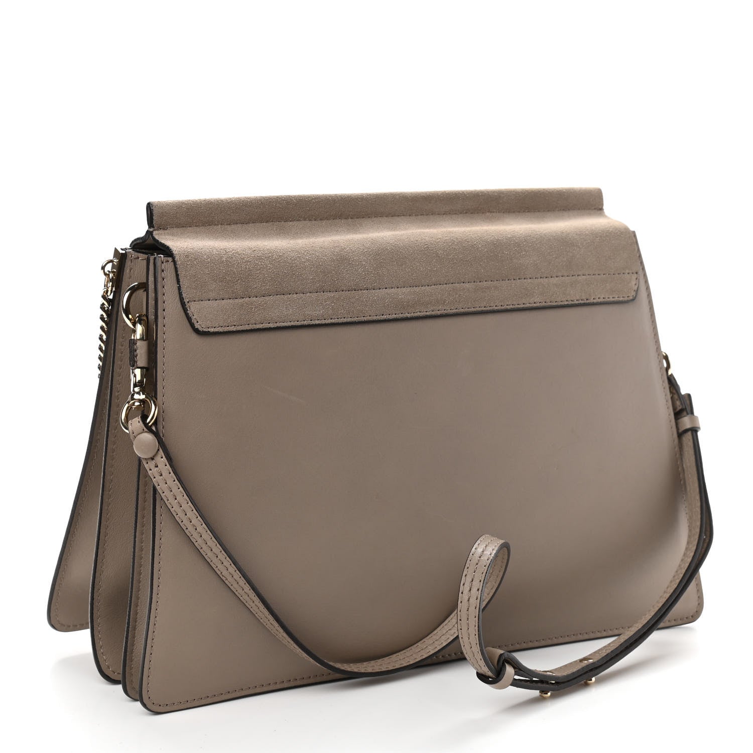 Chloe Calfskin Suede Medium Faye Shoulder Bag Motty Grey 3 of 10