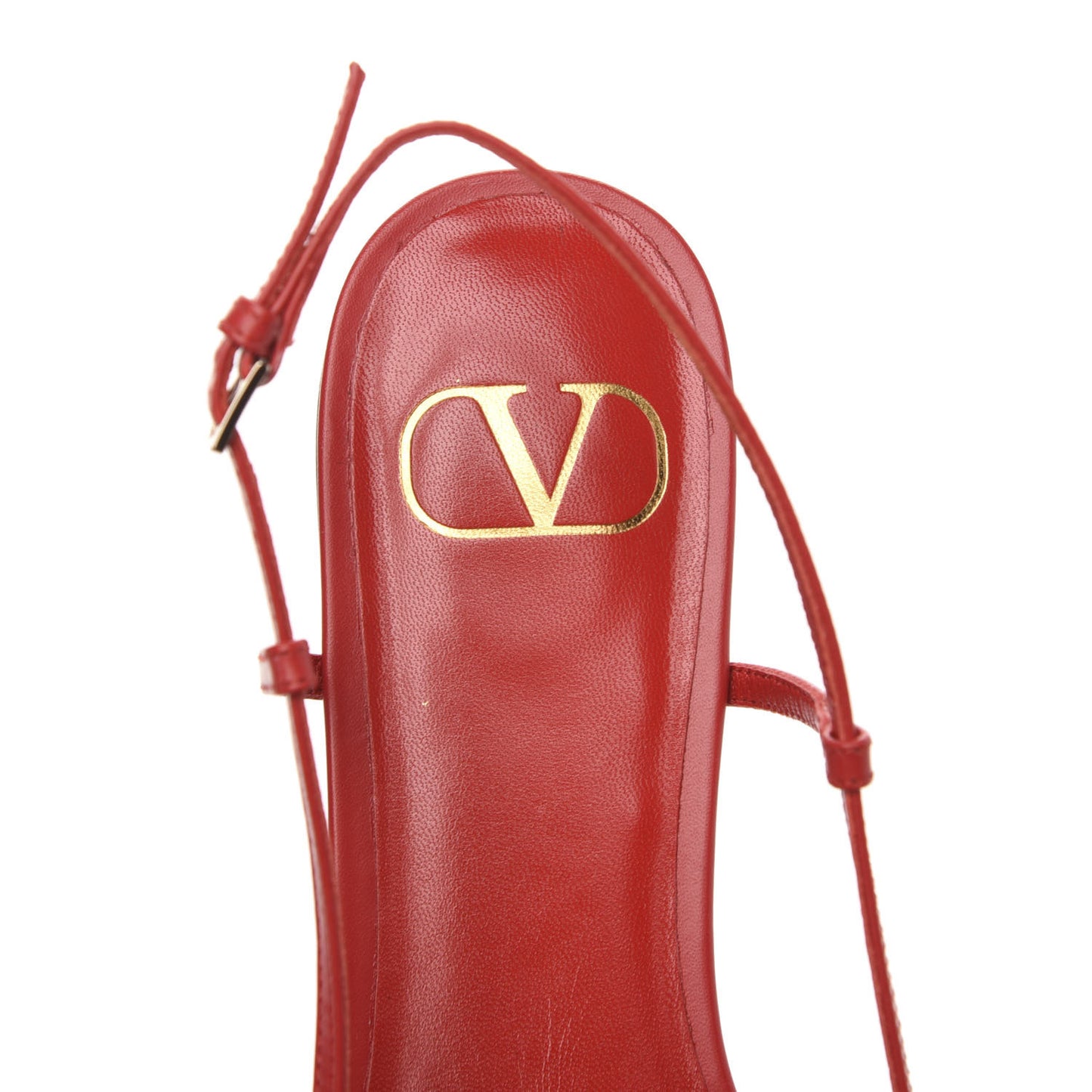 Nappa Vlogo Slingback Flats 38 Rouge Pur