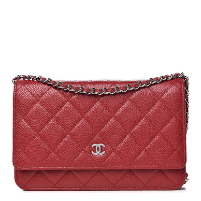 Chanel Caviar Quilted Wallet on Chain WOC Red 1 of 11