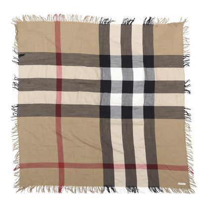 Burberry Merino Wool House Check Square Scarf Brown 1 of 4