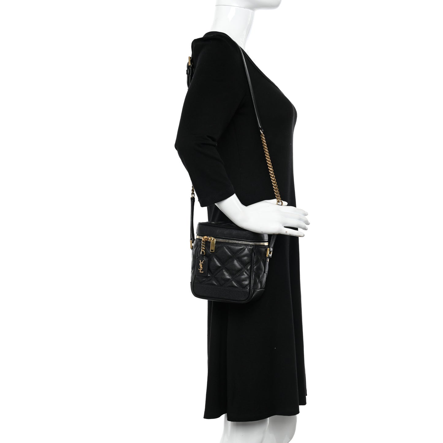 Grain de Poudre Quilted 80's Vanity Bag Black