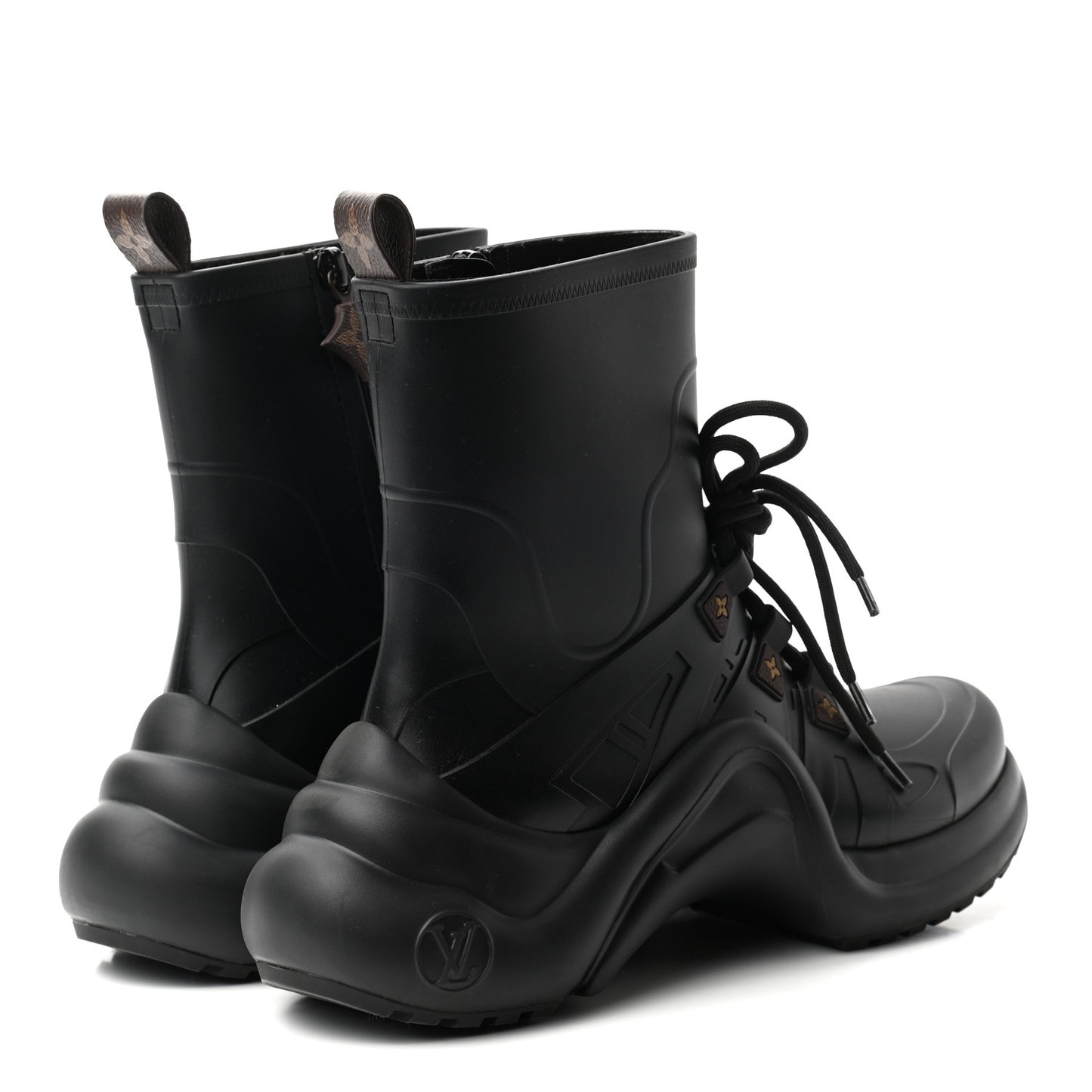 Mat Rubber Monogram LV Archlight Sneaker Boots 37 Black