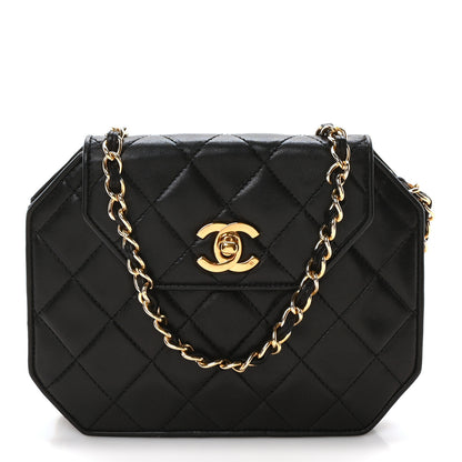 Chanel Lambskin Quilted Octagon Flap Black 1 of 11