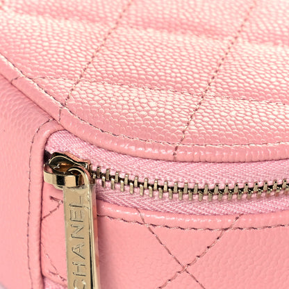 Chanel Caviar Quilted Round Handle With Care Vanity With Chain Pink 12 of 14