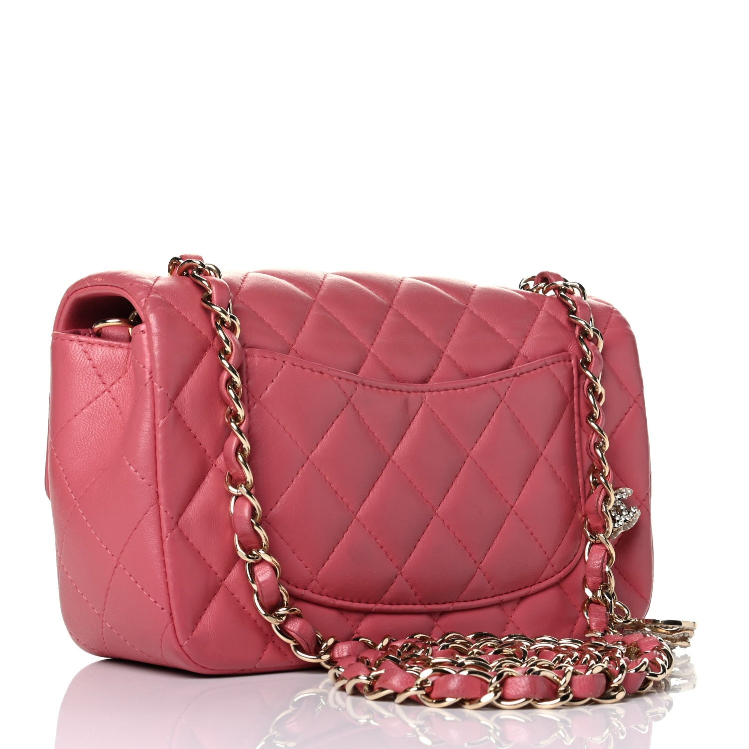 Chanel Lambskin Quilted Valentine Charms Mini Rectangular Flap Pink 2 of 9