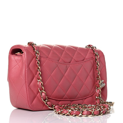 Chanel Lambskin Quilted Valentine Charms Mini Rectangular Flap Pink 2 of 9