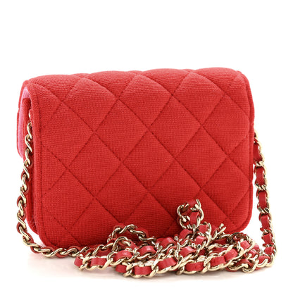 Chanel Jersey Quilted Micro Mini Flap Red 3 of 11