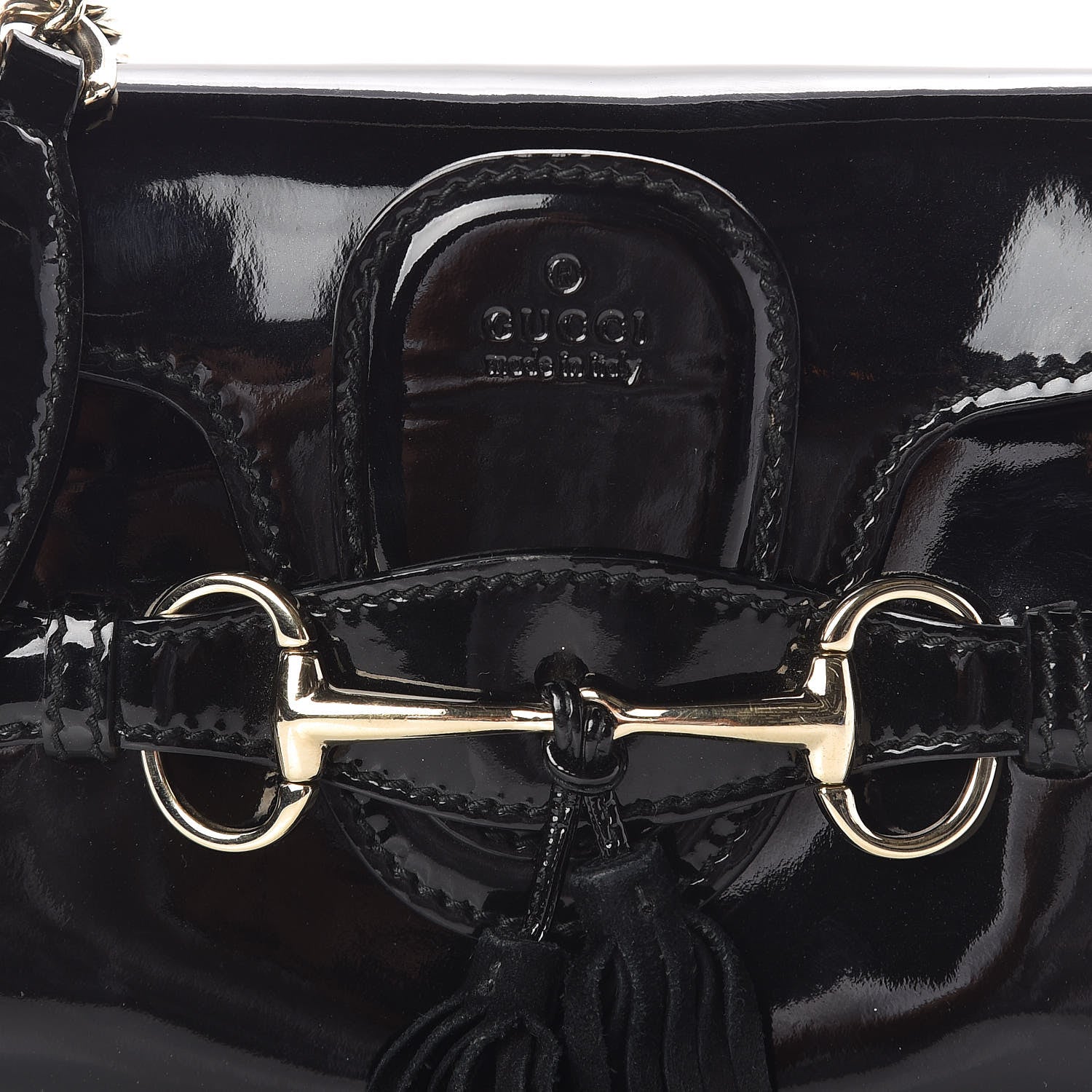 Gucci Patent Small Emily Chain Shoulder Bag Black 10 of 10