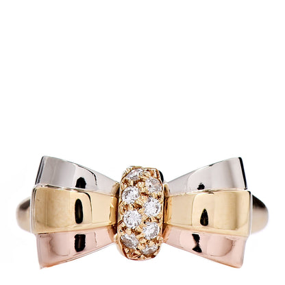 Van Cleef & Arpels 18K Rose Yellow White Gold Diamond Bow Ring 51 5.75 1 of 5