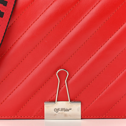 Off-White Calfskin Padded Diag Binder Flap Bag Red 8 of 12