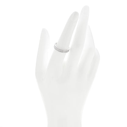 Hermes 18K White Gold Diamond Ariane Wedding Band Ring 55 7.25 2 of 5