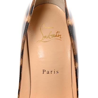 Christian Louboutin Patent Leopard Doracora 100 Pumps 39.5 Brown Red 13 of 18