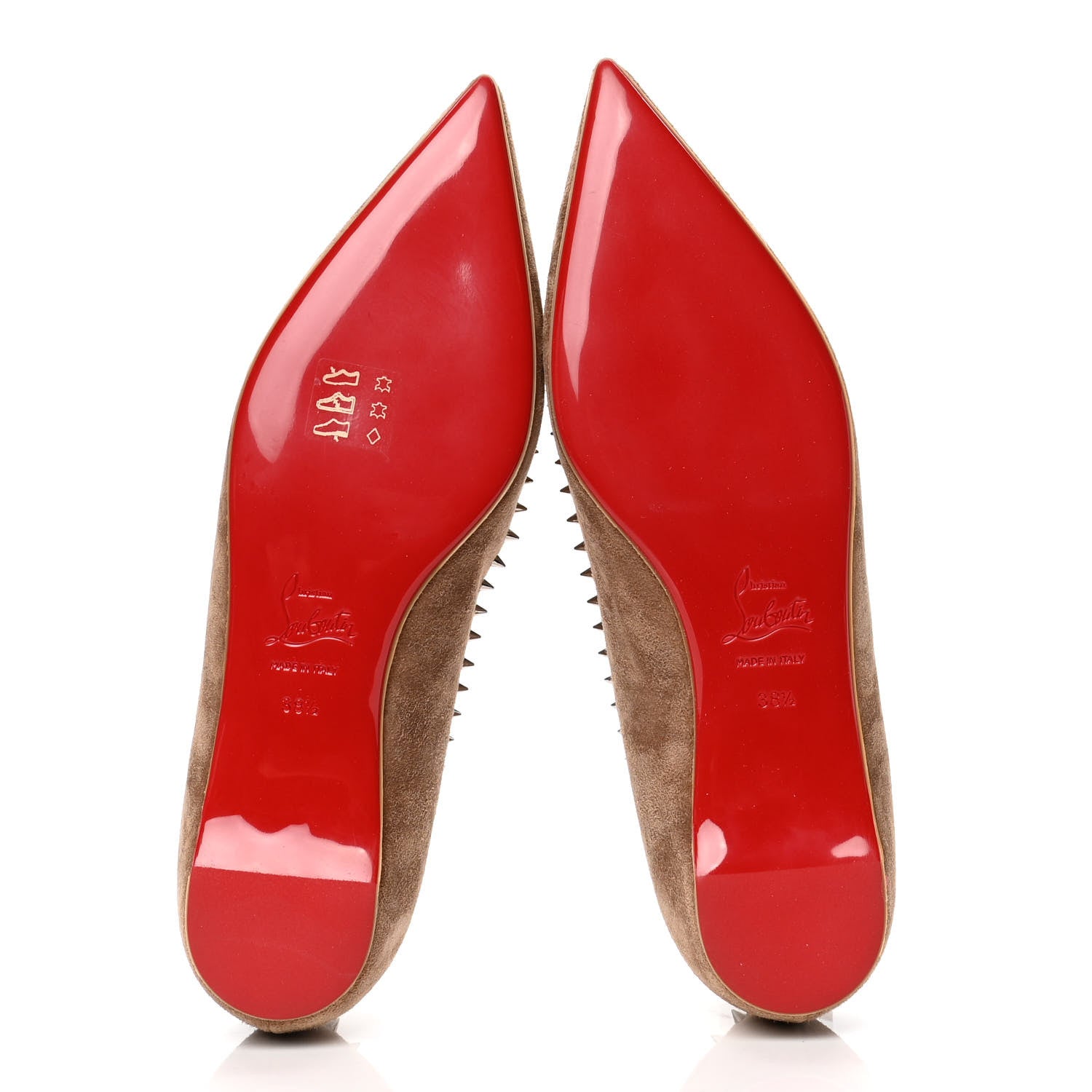 Christian Louboutin Veau Velours Anjalina Flats 38.5 Fennec 4 of 4