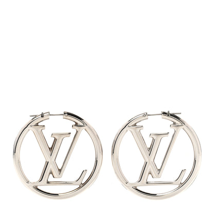 Louis Vuitton Palladium Louise Hoop Earrings Silver 1 of 6