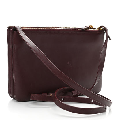Celine Smooth Lambskin Small Trio Crossbody Bag Burgundy 3 of 14