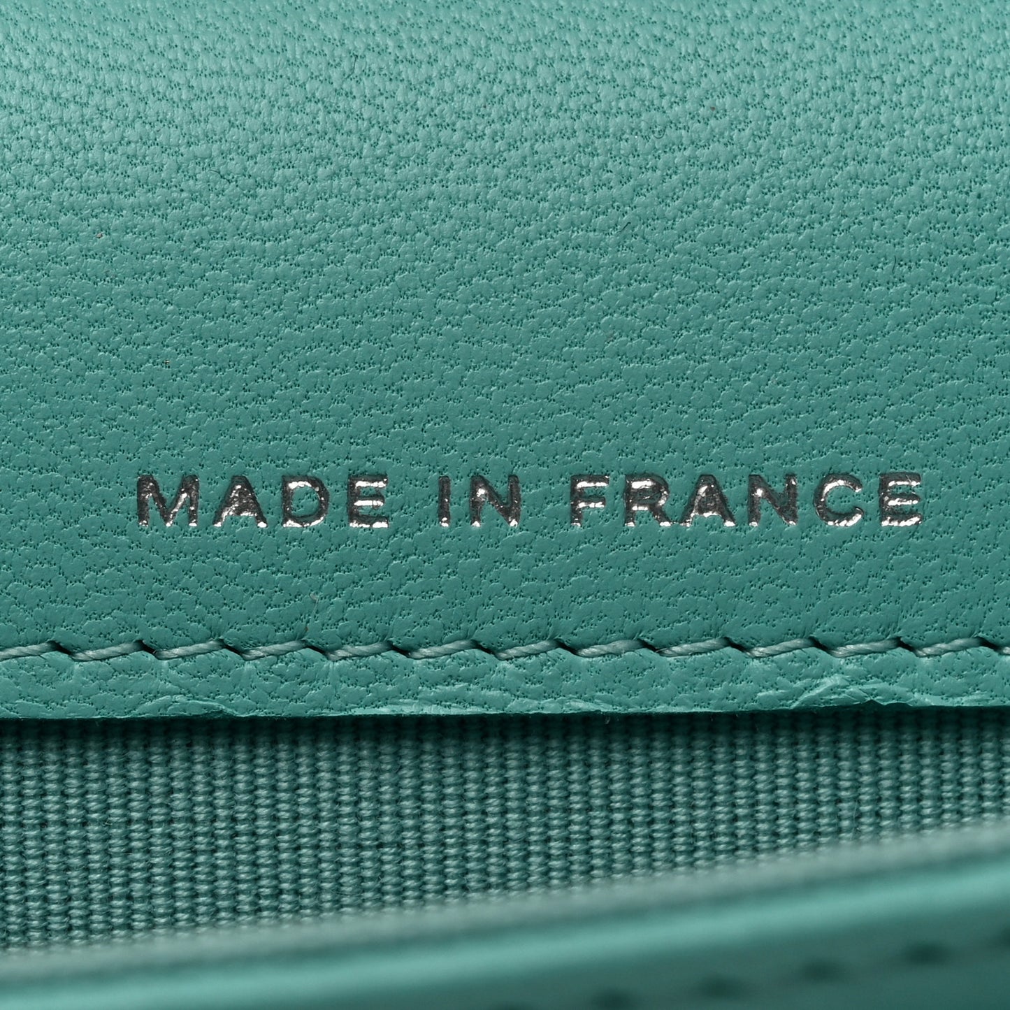 Lambskin Quilted Flap Card Holder Wallet Turquoise