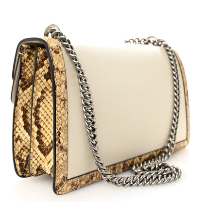 Gucci Calfskin Snakeskin Enamel Small Dionysus Shoulder Bag White Beige Electric Blue 3 of 11