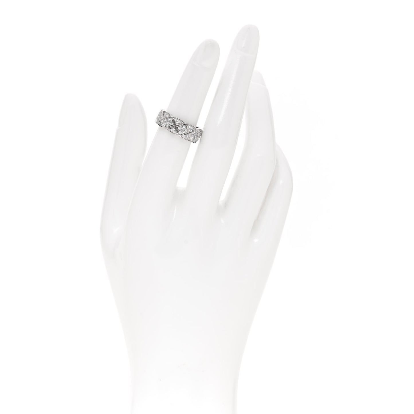 18K White Gold Diamond Small Coco Crush Pave Ring 50 5.5