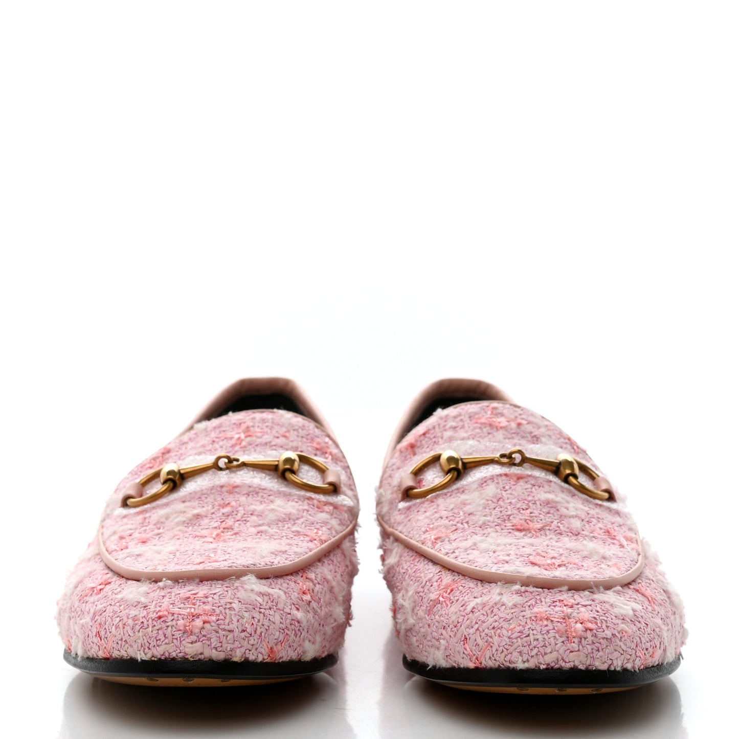 Wool Tweed Horsebit Womens Jordaan Loafers 36 Pink White Perfect Pink