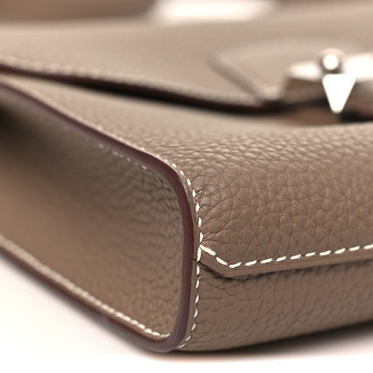 Hermes Togo Sac A Depeches 21 Messenger Bag Etoupe 9 of 11