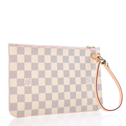 Louis Vuitton Damier Azur Neverfull MM GM Pochette Rose Ballerine 3 of 7