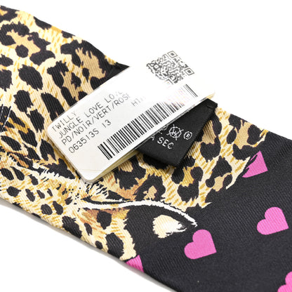 Hermes Silk Jungle Love Love Twilly Black Vert Rose Vif 5 of 5