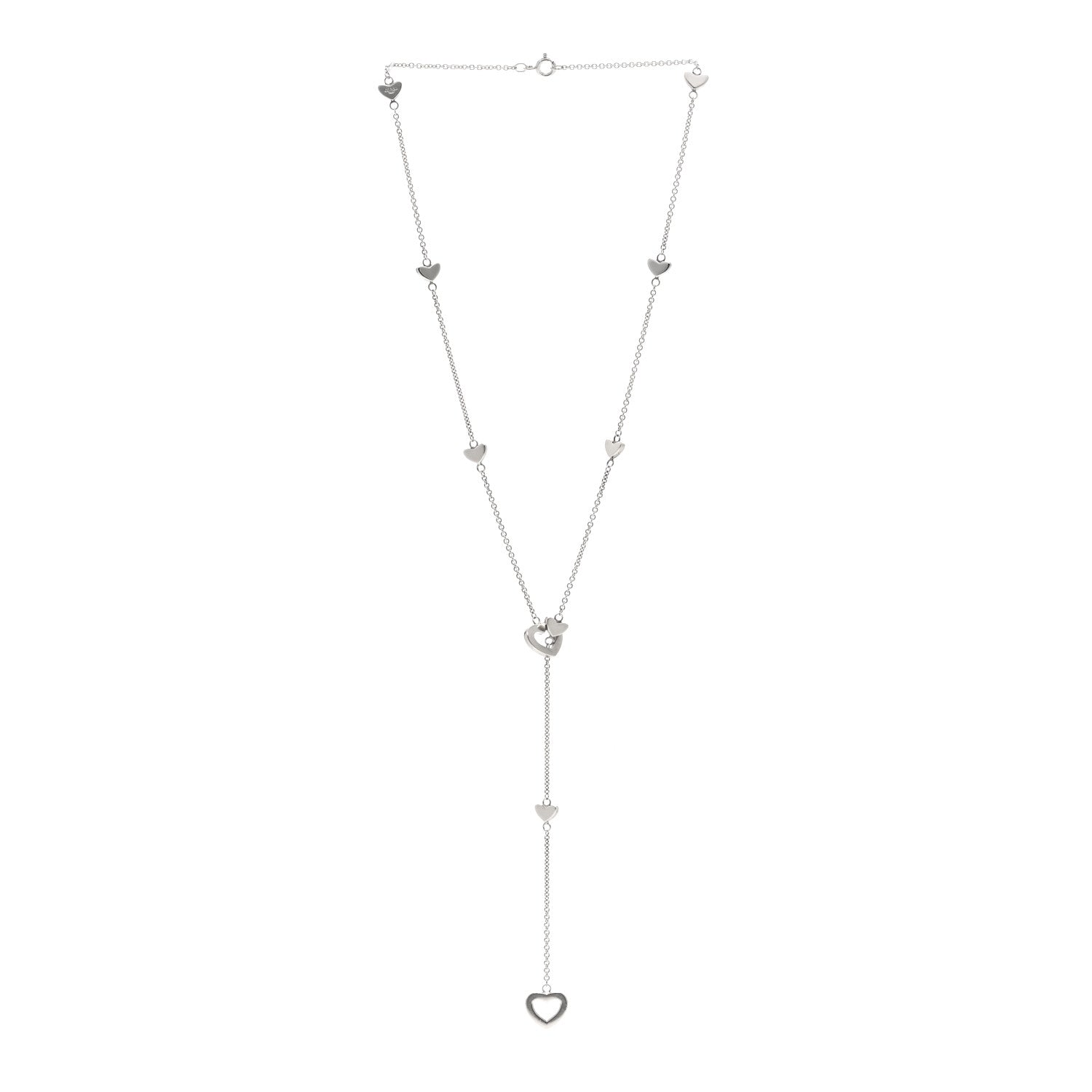 Tiffany Sterling Silver Heart Lariat Necklace 3 of 4