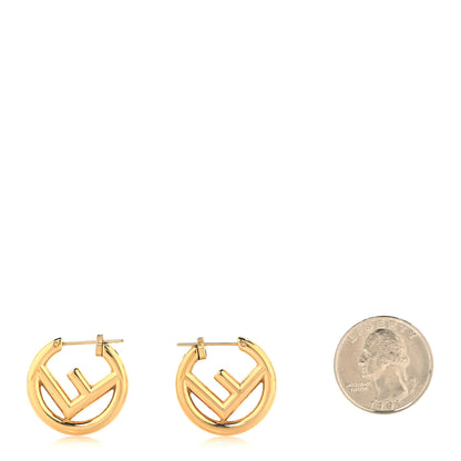 Fendi Metal FF Hoop Earrings Gold 2 of 5