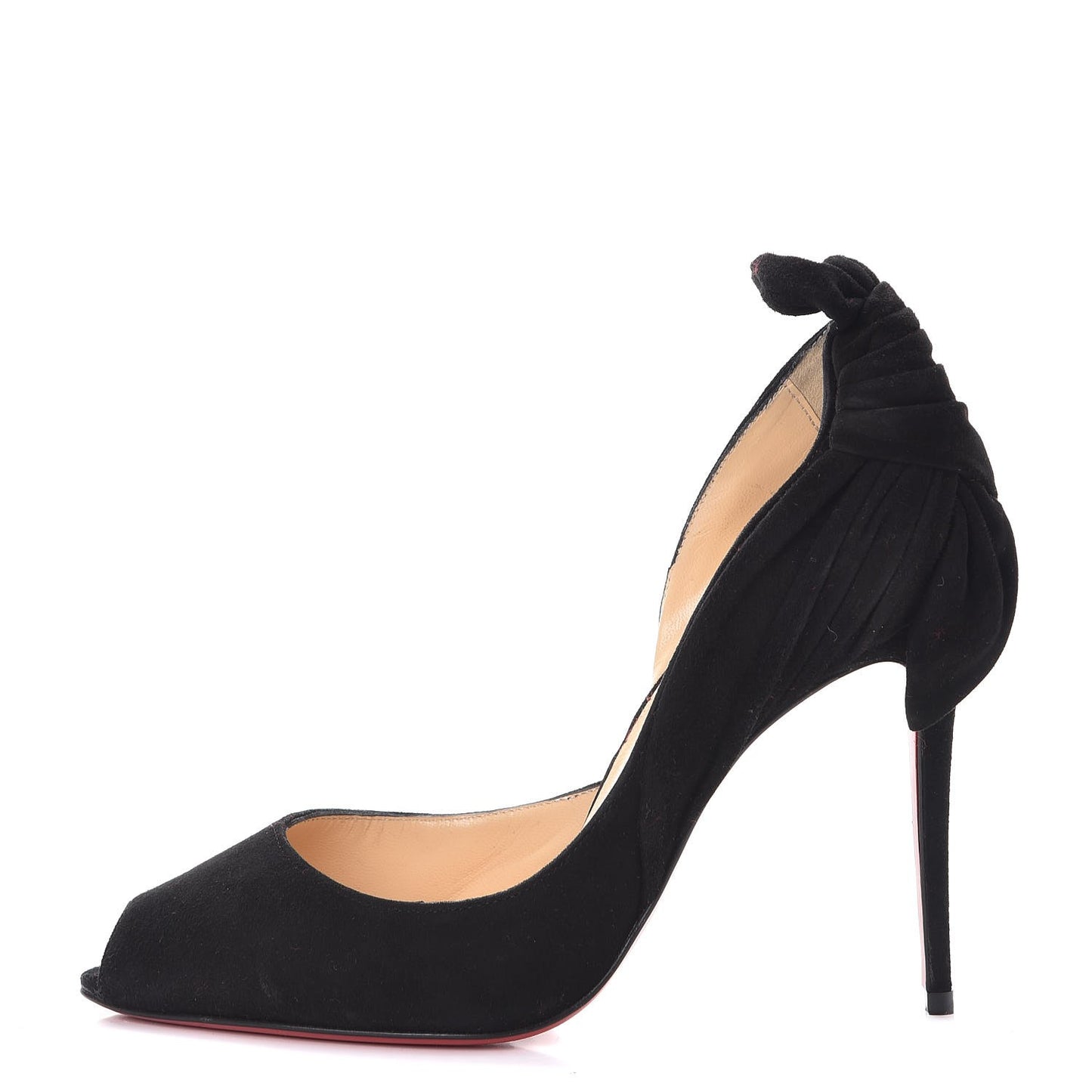 Suede Barbara 100 Peep Toe Pumps 36 Black