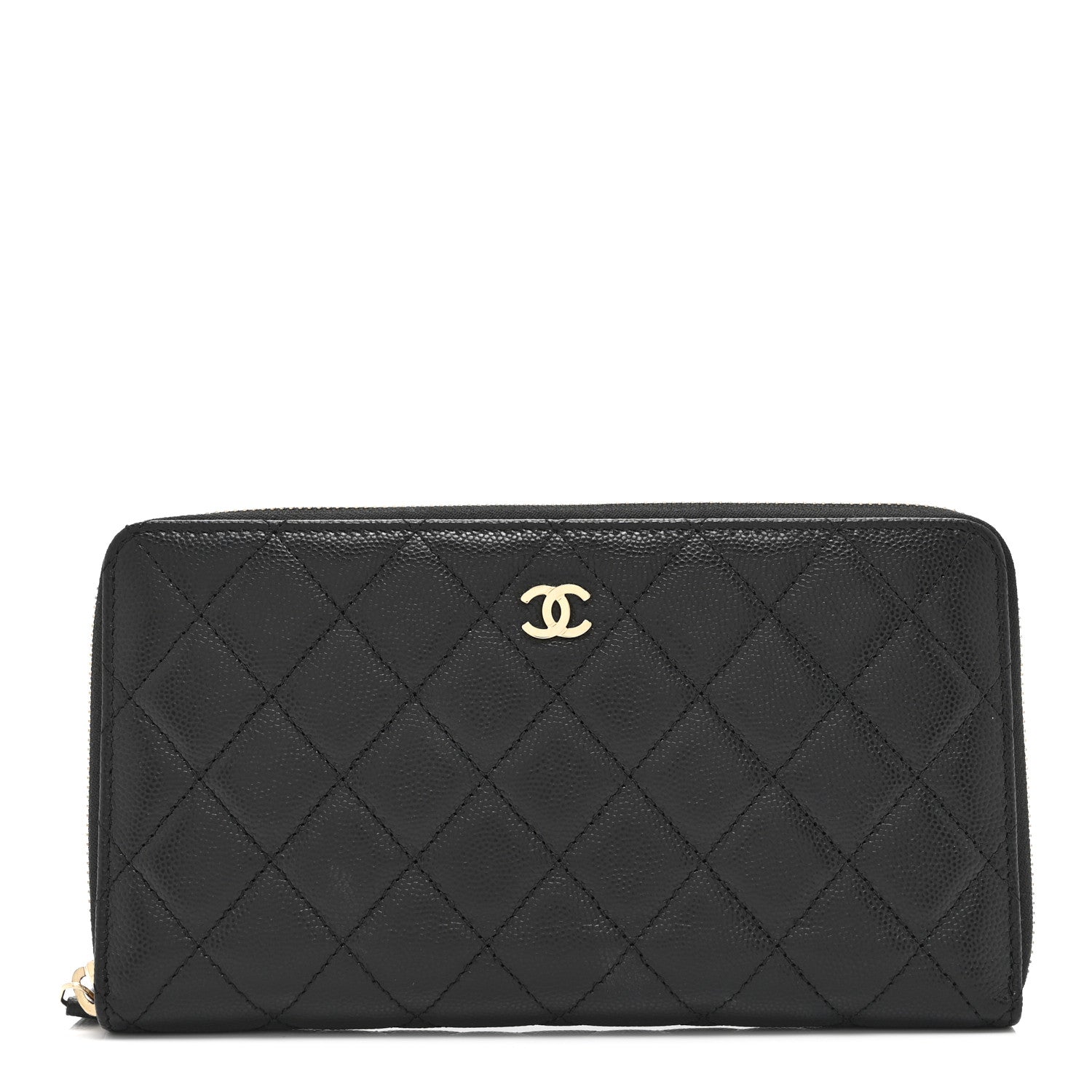 Chanel Caviar Quilted Large Zip Around Organizer Wallet Black 1 of 11