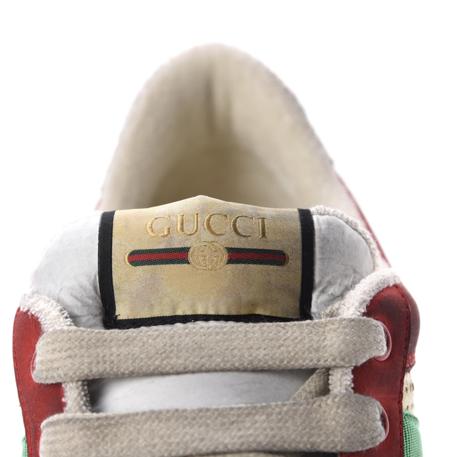 Gucci Nubuck Web Mens Screener Sneakers 9.5 Light Hibiscus Red Burro 8 of 10