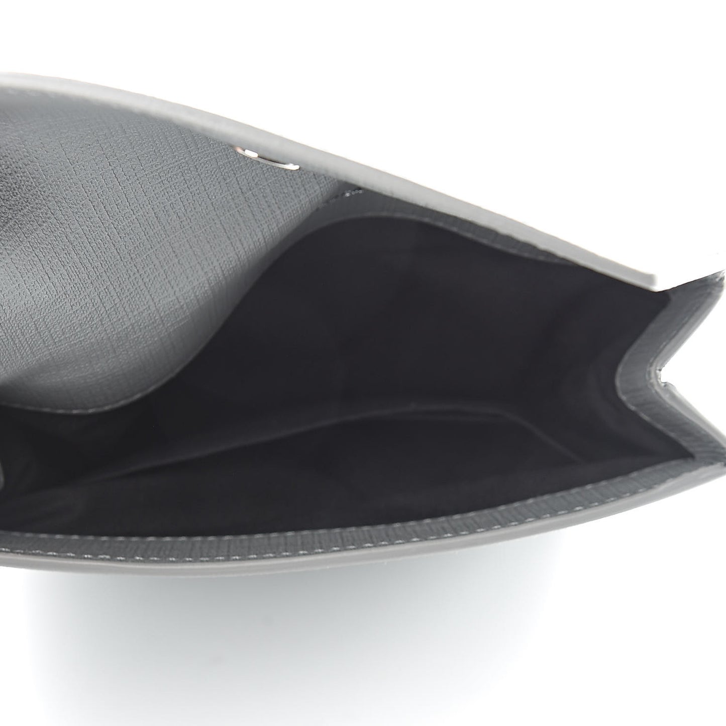 Squared Calfskin Logo Shopping Envelope Clutch Balenciaga Grey