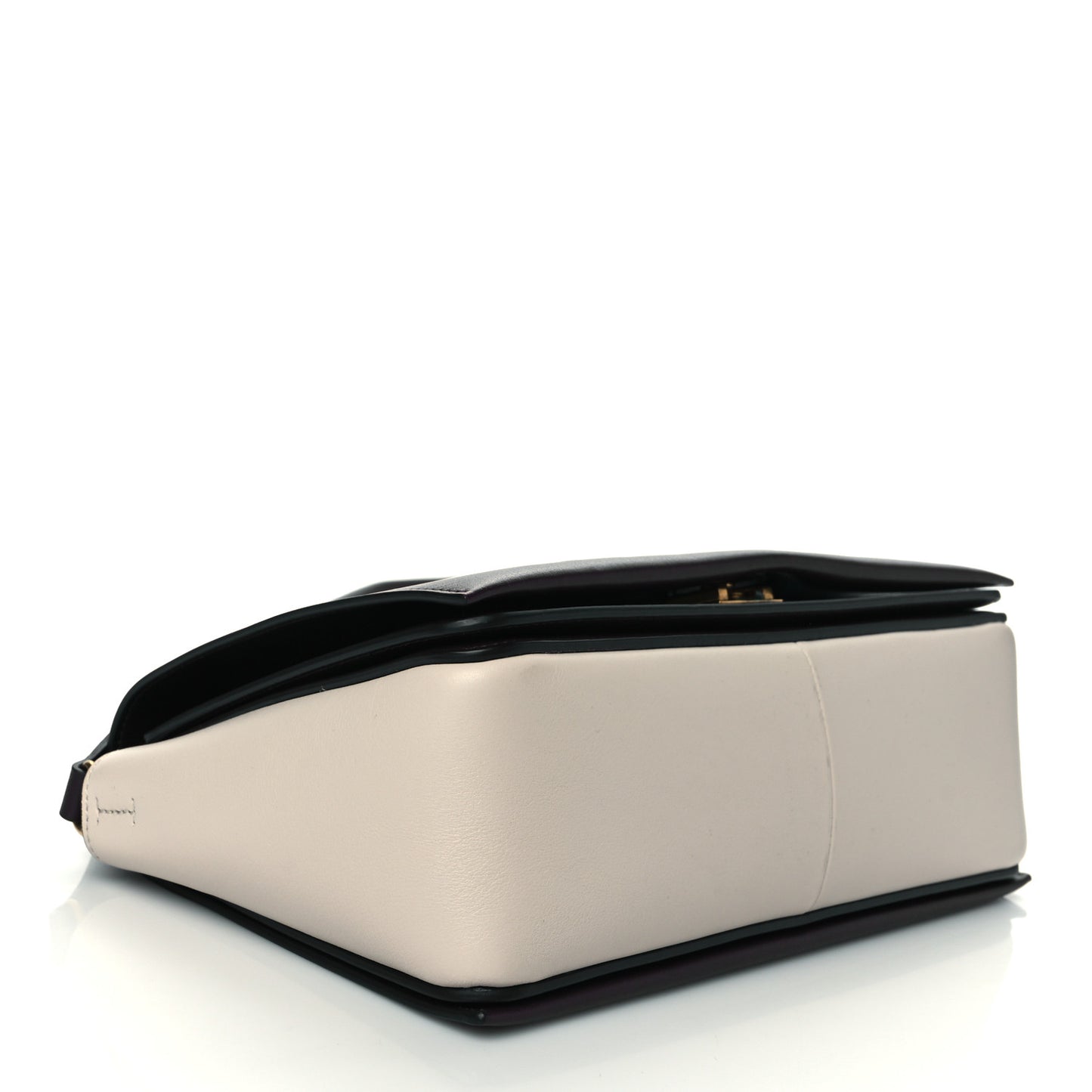 Shiny Smooth Calfskin Medium Frame Shoulder Bag Velvet Desert