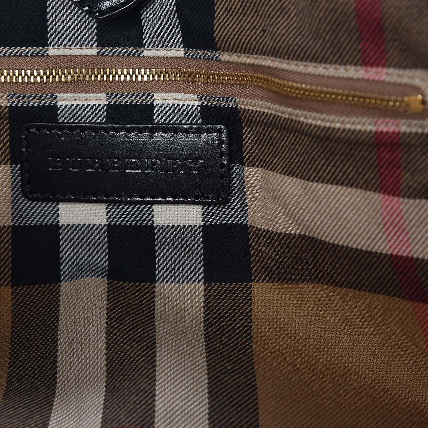 Burberry Calfskin House Check Medium Salisbury Tote Black 9 of 16