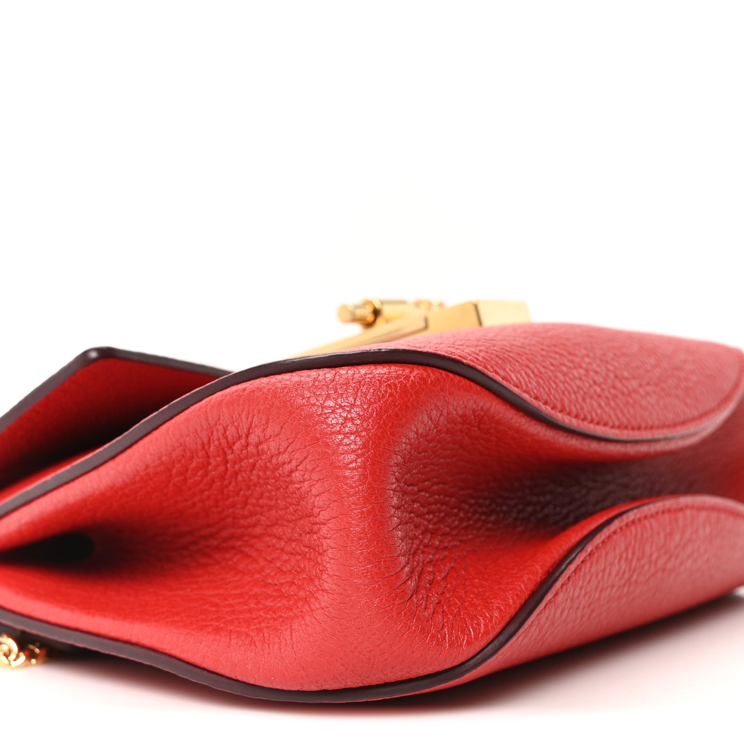 Grained Lambskin Mini Drew Shoulder Bag Plaid Red