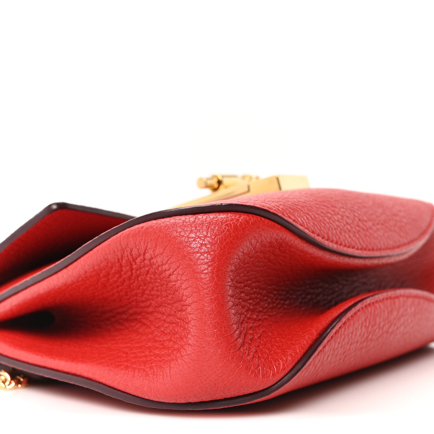 Chloe Grained Lambskin Mini Drew Shoulder Bag Plaid Red 8 of 9