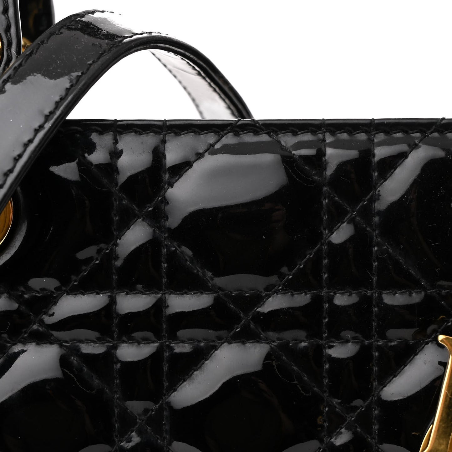 Patent Cannage Large Lady Dior Black