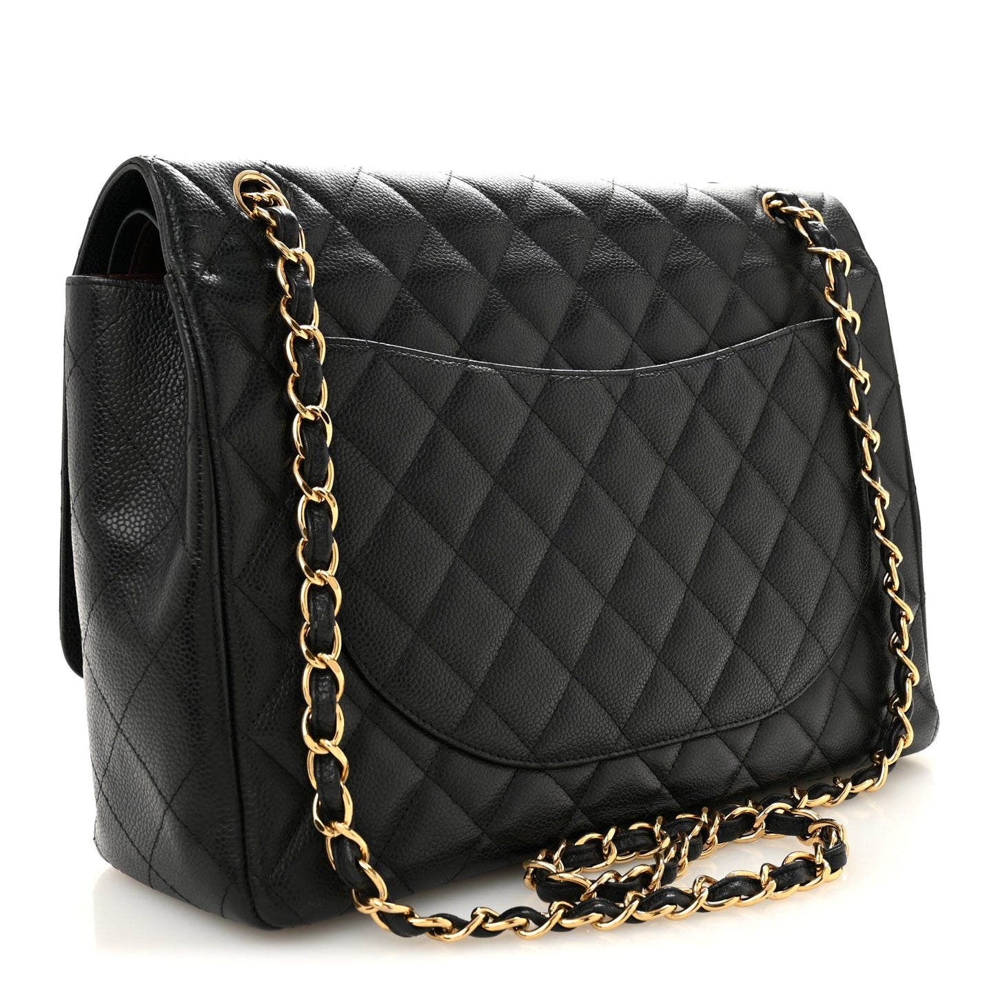 Caviar Quilted Maxi Double Flap Black