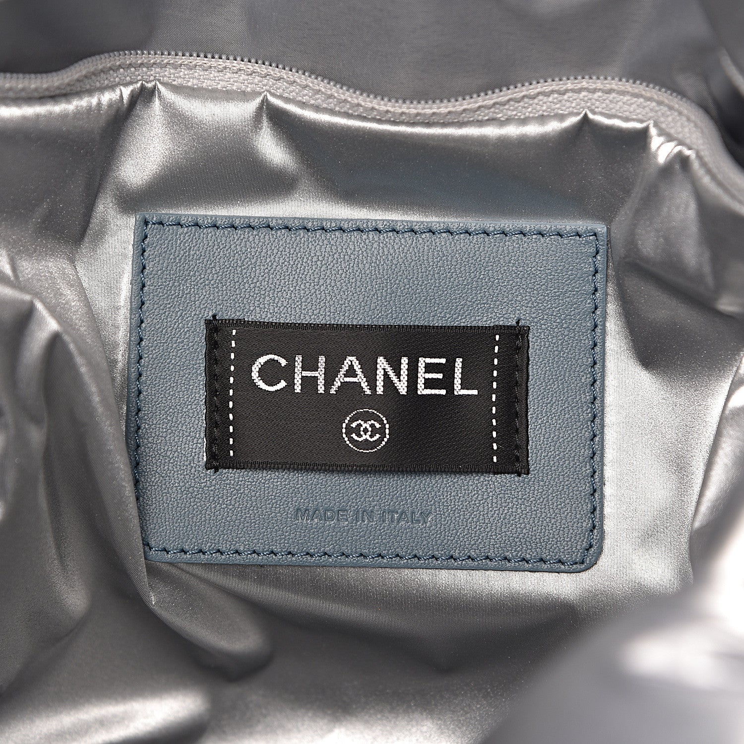 Chanel CHNylon Embossed Doudoune Bowling Bag Blue White 6 of 10