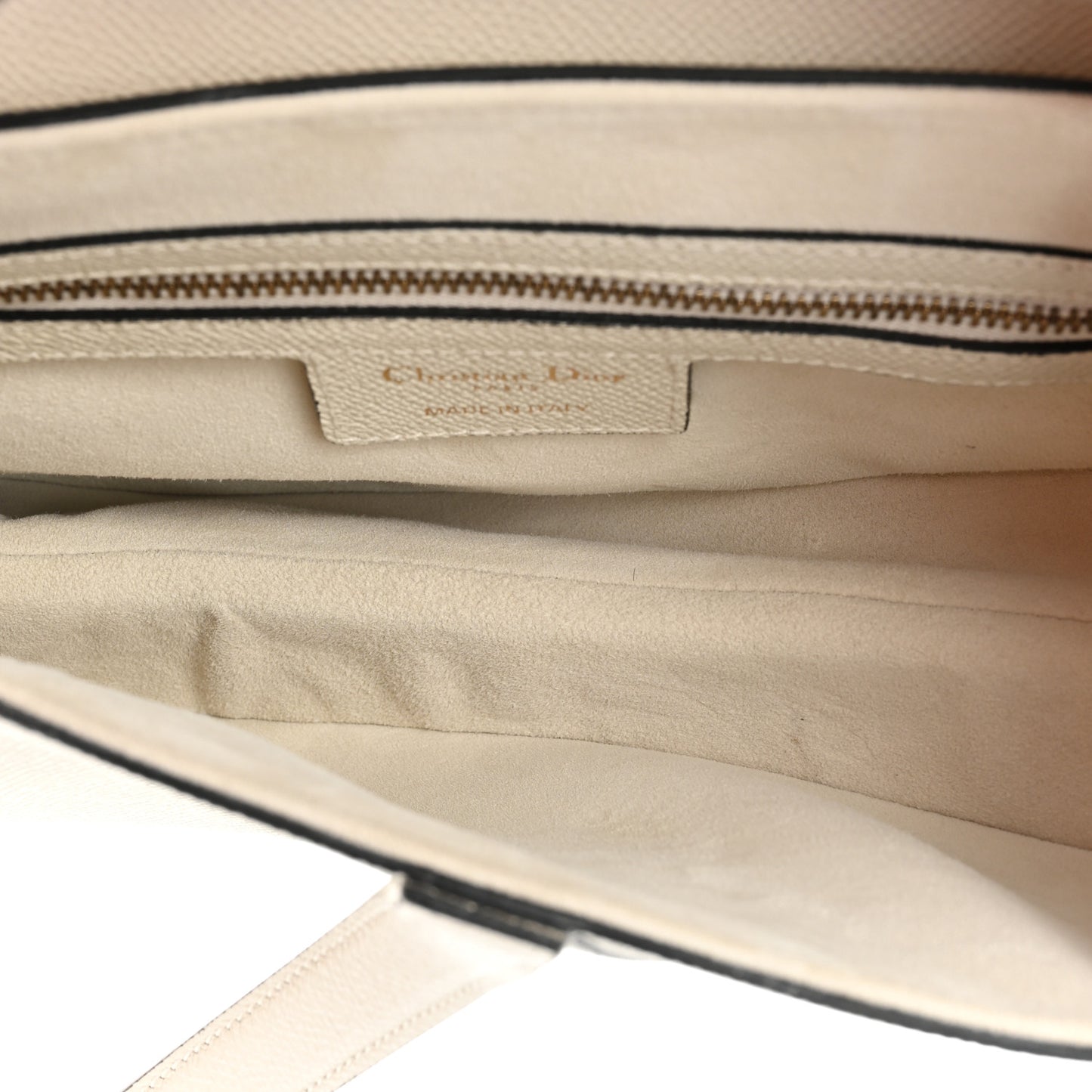 Grained Calfskin Saddle Bag White