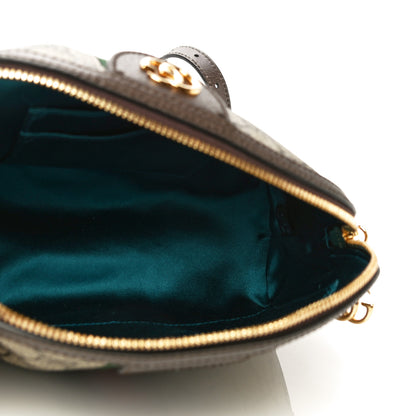 Gucci GG Supreme Monogram Textured Dollar Calfskin Web Small Ophidia Dome Shoulder Bag Beige Ebony New Acero 5 of 11